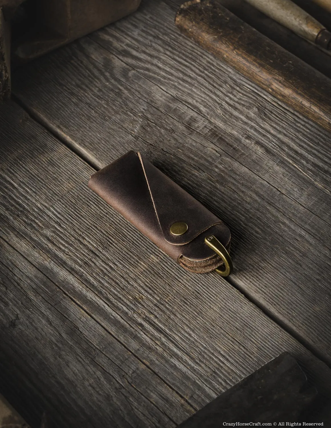 Minimalist Leather Key Organiser/Holder | Wood Brown