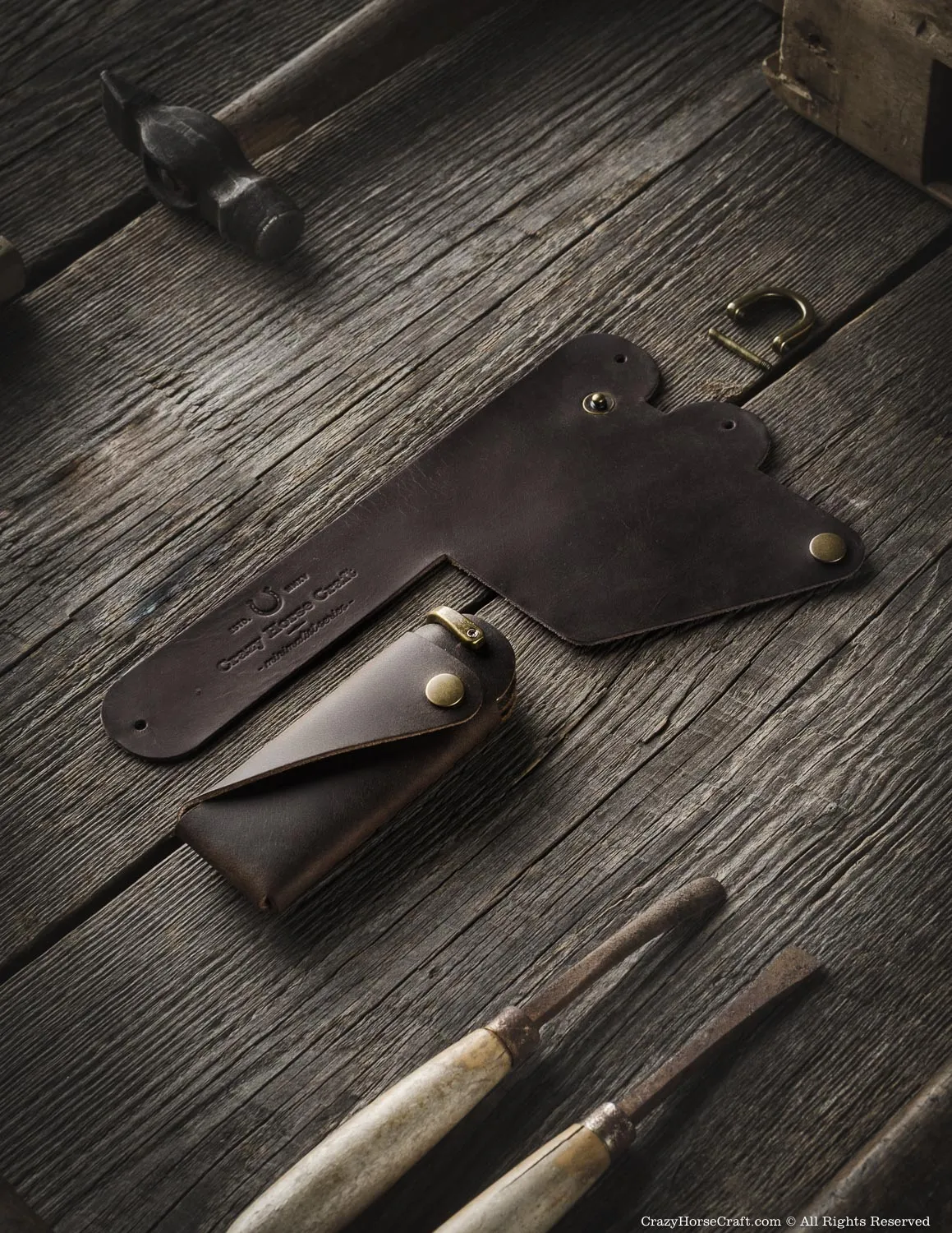 Minimalist Leather Key Organiser/Holder | Wood Brown