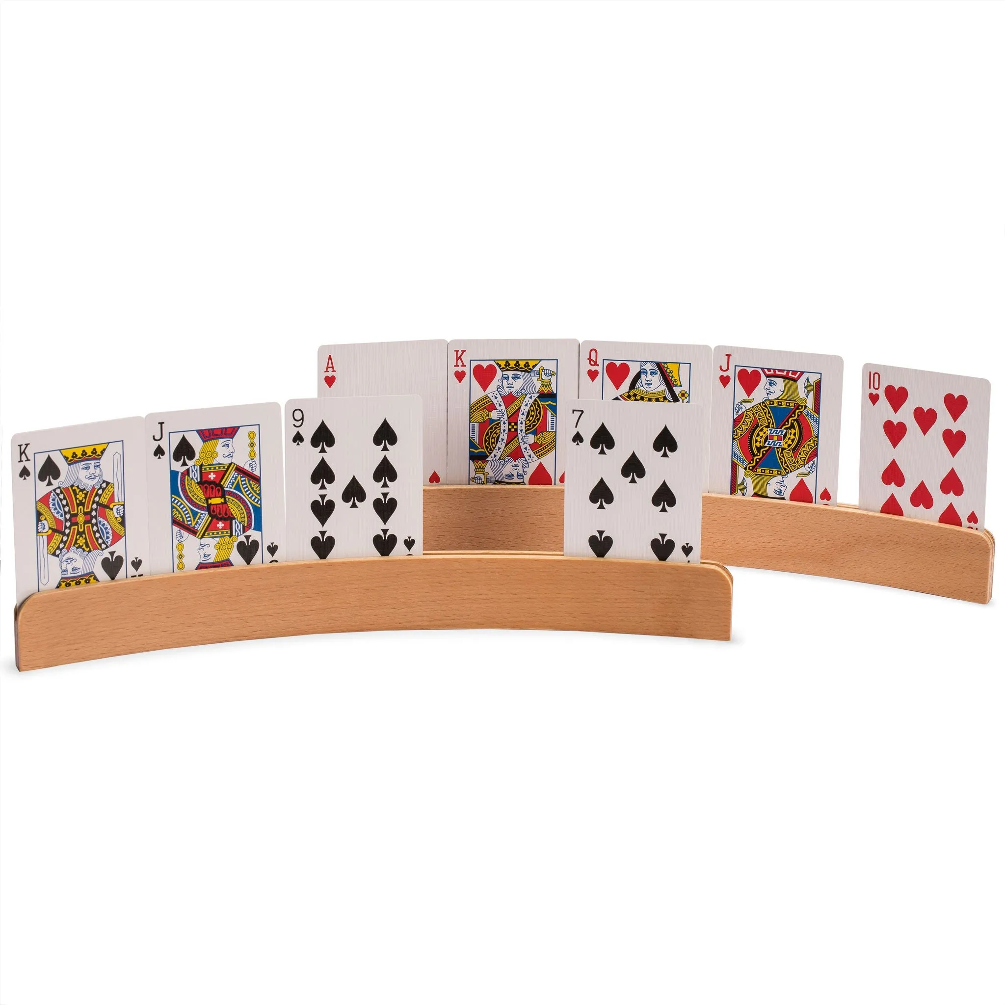 Panorama Wooden Playing Card Holders - Set of 4