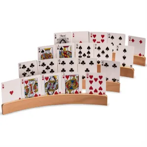 Panorama Wooden Playing Card Holders - Set of 4