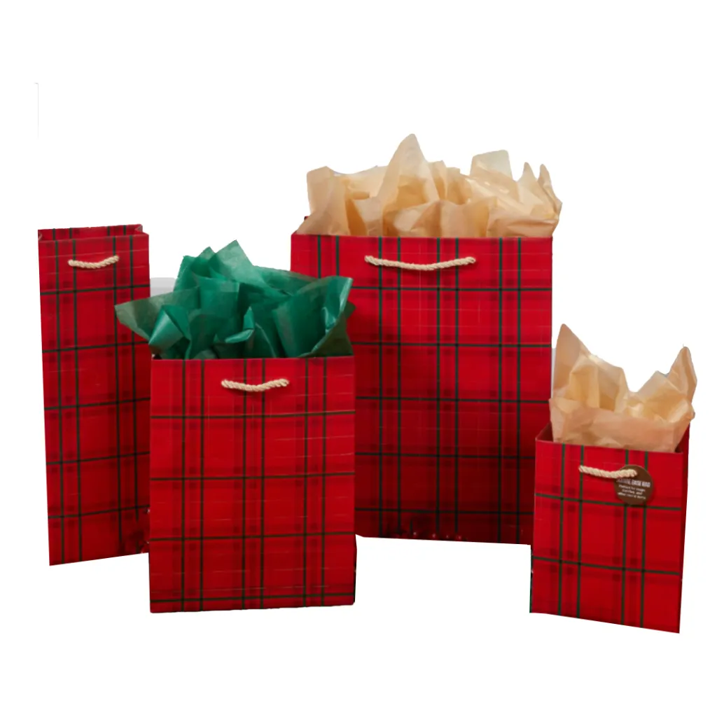 Plaid Tidings Holiday Gift Bags