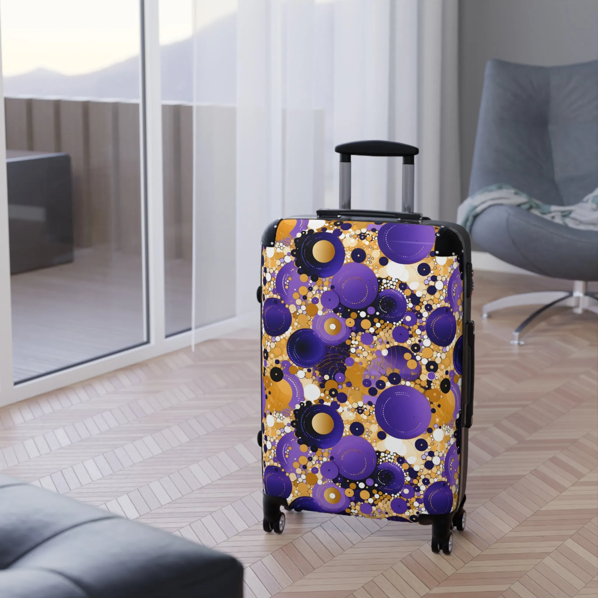 Purple and Gold Suitcase