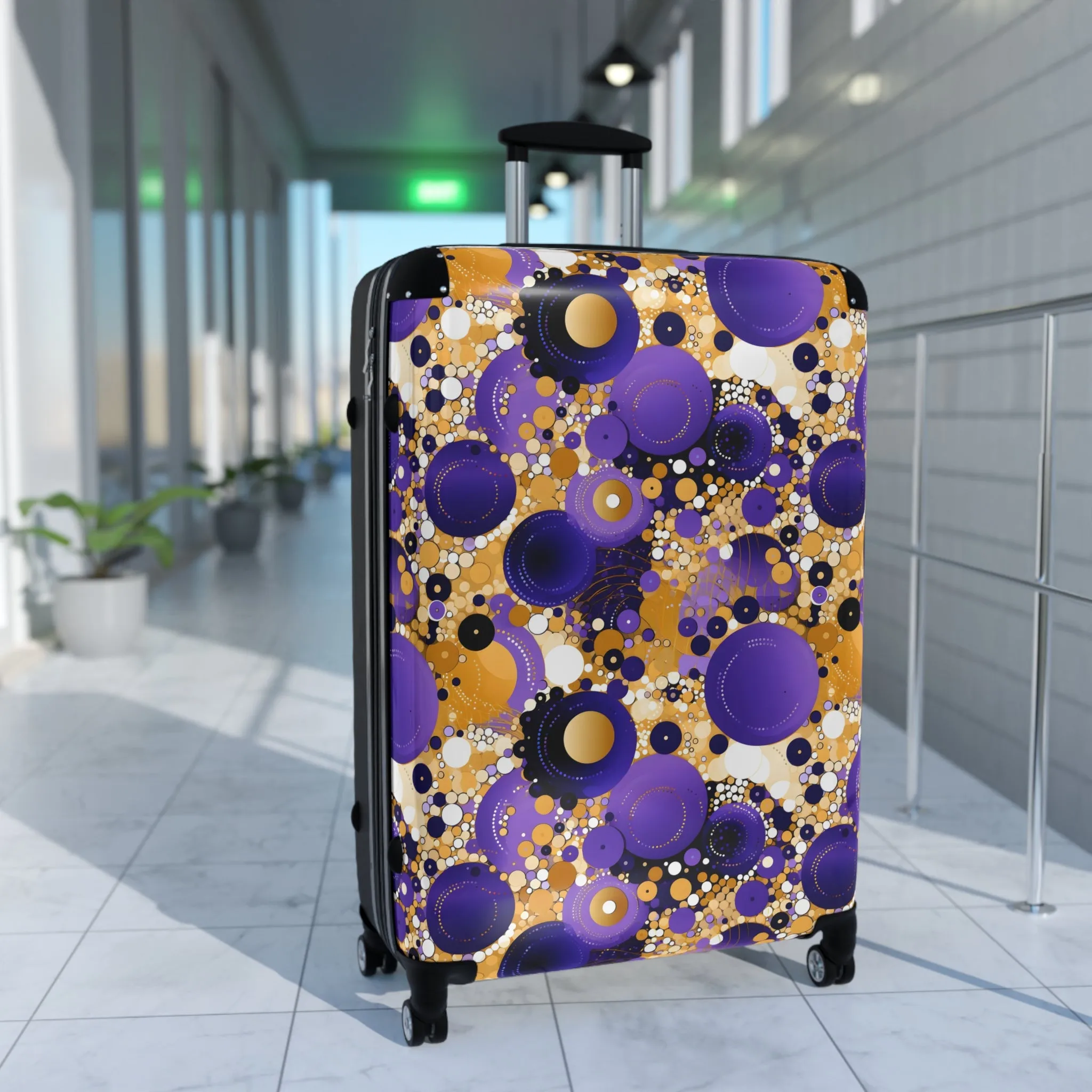 Purple and Gold Suitcase