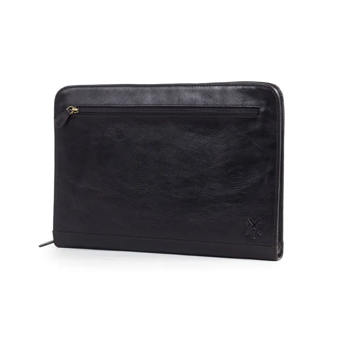Quindici Leather Underarm Folio - Black