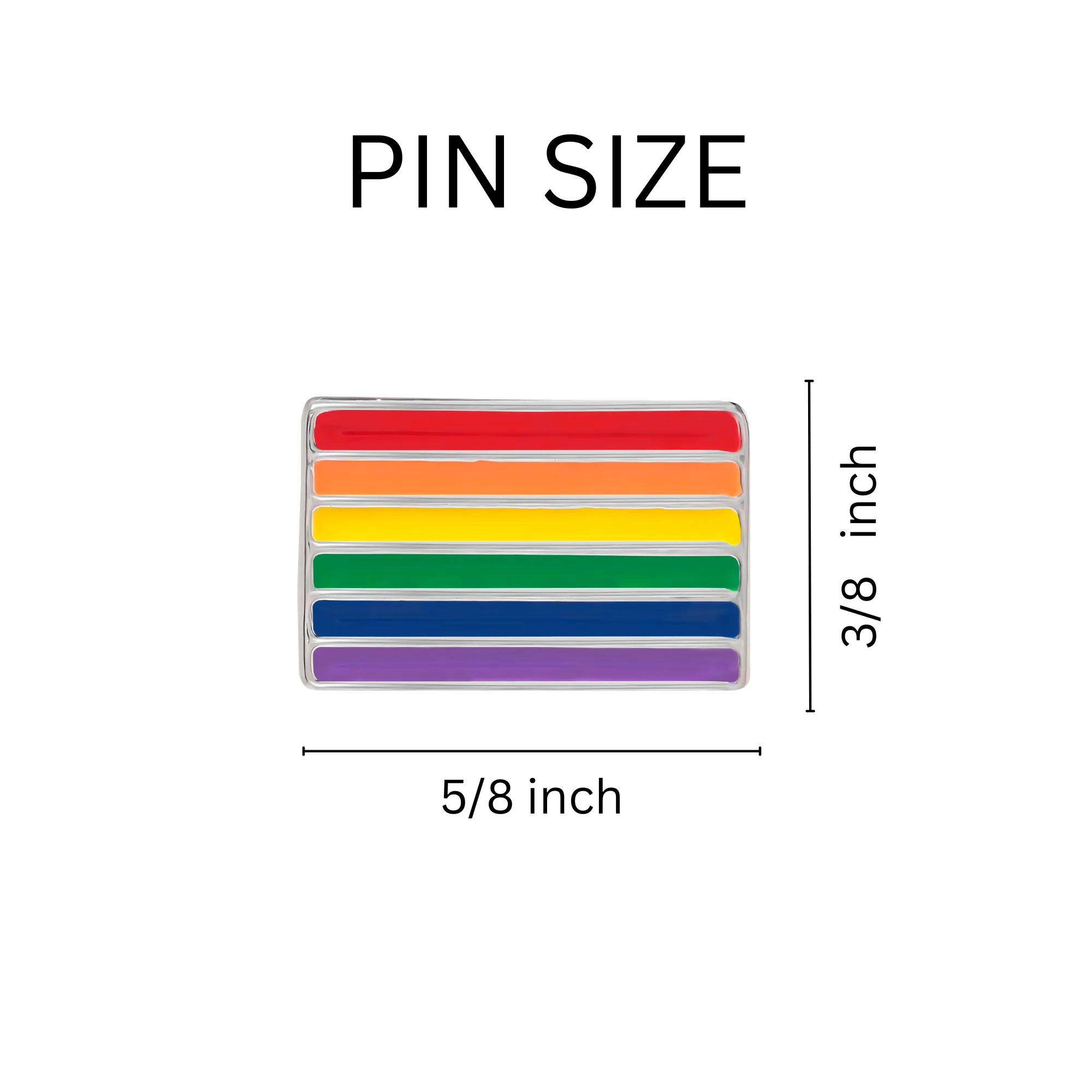 Rectangle Gay Pride Rainbow Flag Pins