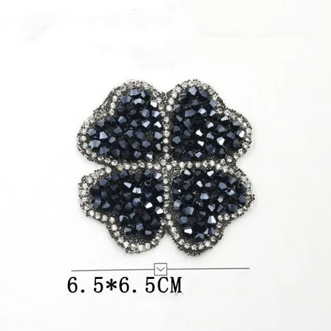 Rhinestone Iron on Patch - Crystal Patch - For Clothes Jacket Bag Hat - Crown Star Cat Music Note  Bling Sparkle DIY Embellishment Applique