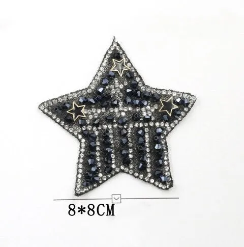Rhinestone Iron on Patch - Crystal Patch - For Clothes Jacket Bag Hat - Crown Star Cat Music Note  Bling Sparkle DIY Embellishment Applique