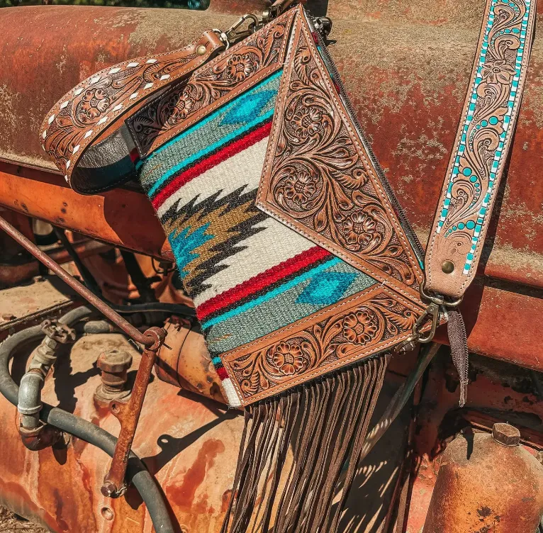 SANTA CRUZ LEATHER TOOLED PURSE
