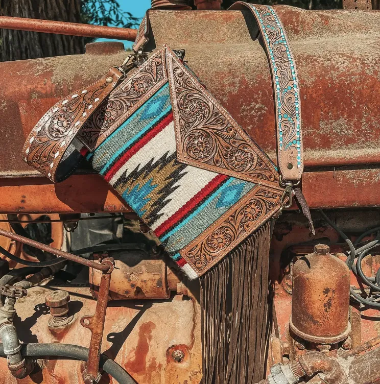 SANTA CRUZ LEATHER TOOLED PURSE