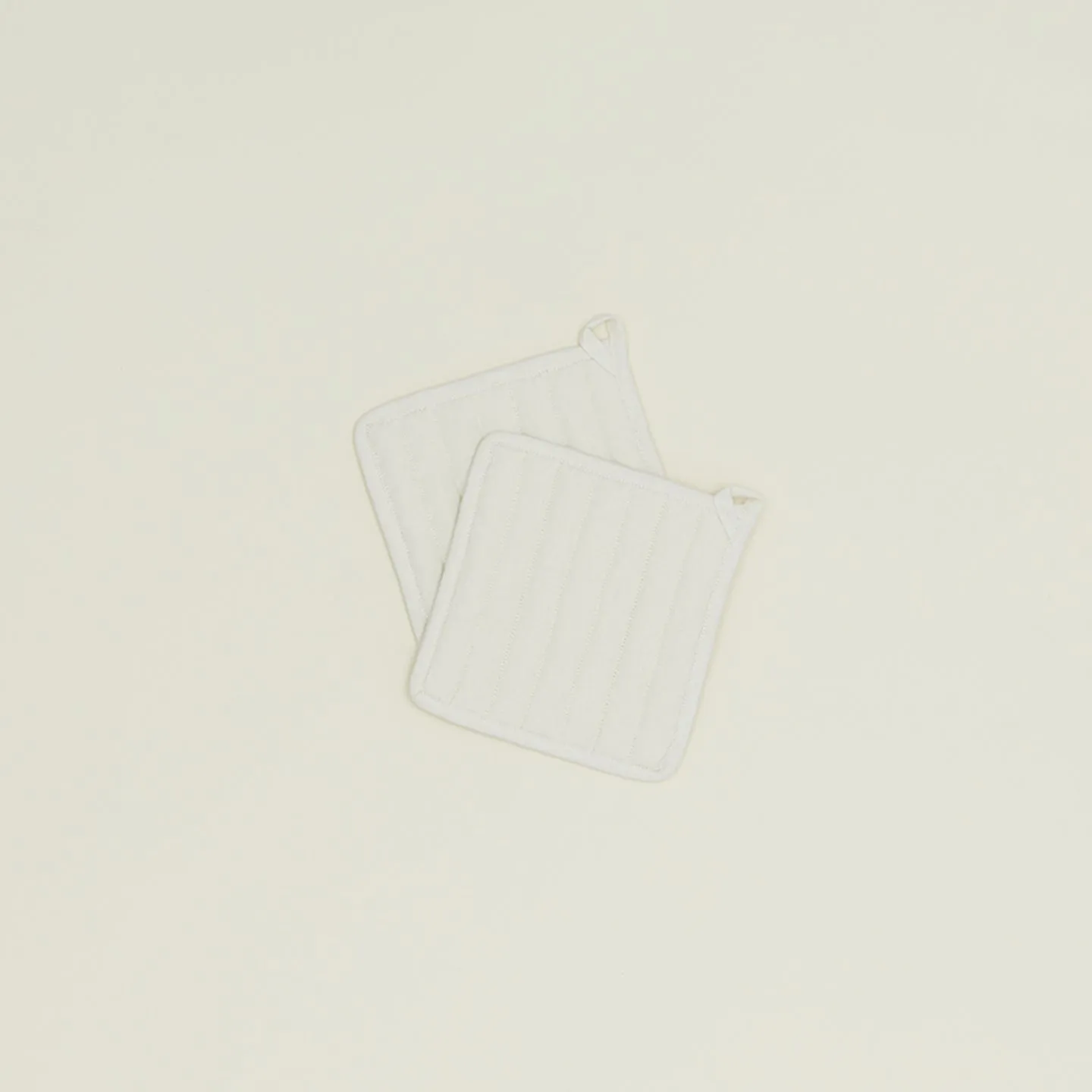 Simple Linen Pot Holders, Set of 2 - Ivory