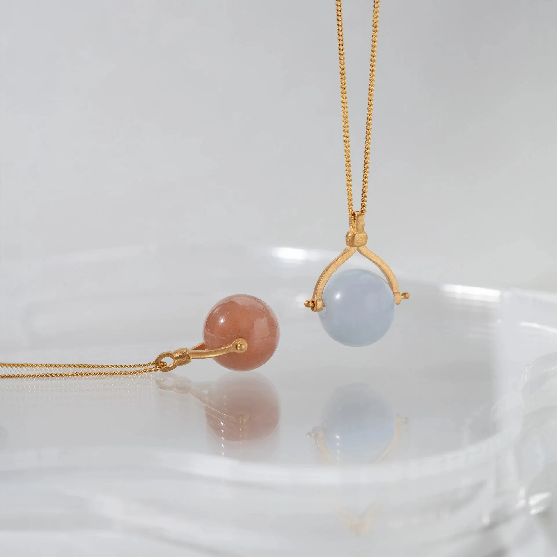 Spinner Aquamarine Necklace  Gold-Plated Silver with Aquamarine