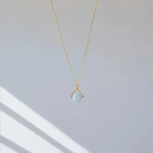 Spinner Aquamarine Necklace  Gold-Plated Silver with Aquamarine