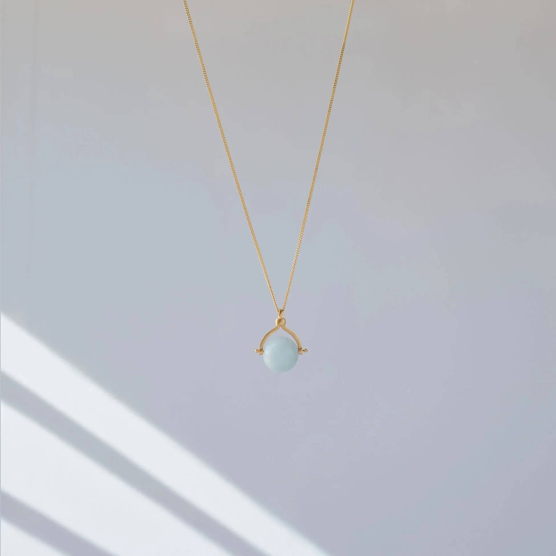 Spinner Aquamarine Necklace  Gold-Plated Silver with Aquamarine