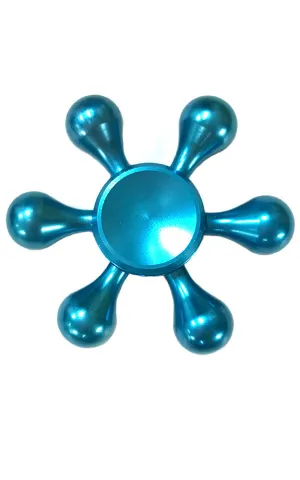 T01-18 Blue Aluminum Six Wings Fidget Spinner with Case
