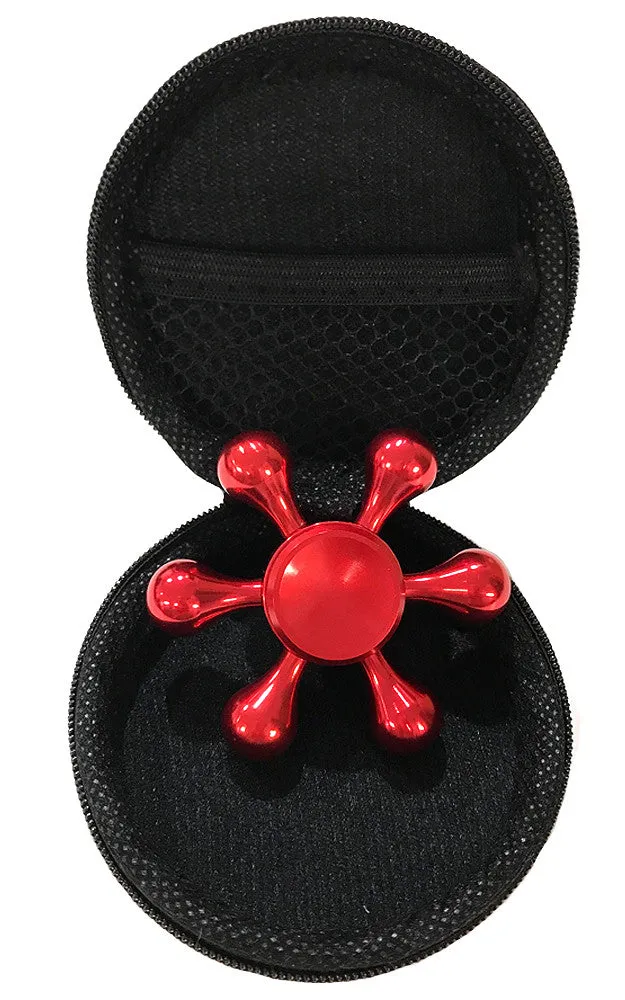 T01-18 Red Aluminum Six Wings Fidget Spinner with Case
