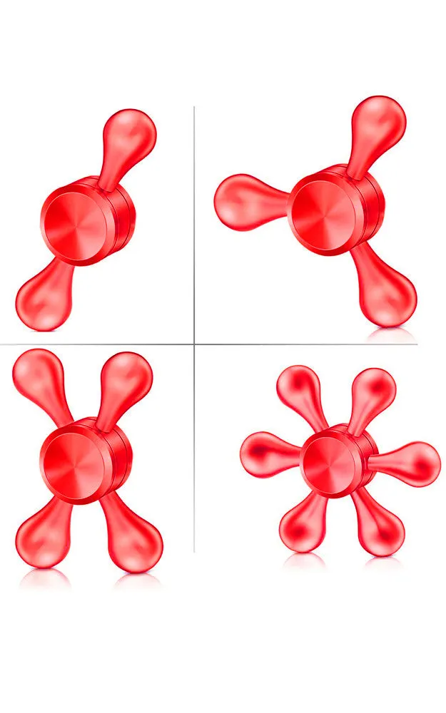 T01-18 Red Aluminum Six Wings Fidget Spinner with Case