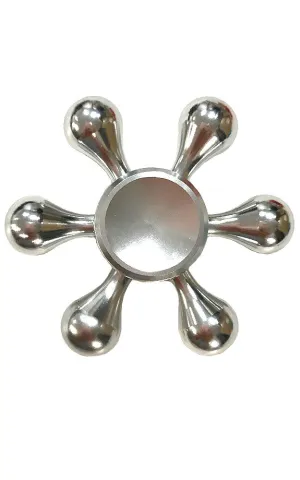 T01-18 Silver Aluminum Six Wings Fidget Spinner with Case