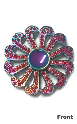 T01-44 Blue Red Stone Fidget Spinner with Case