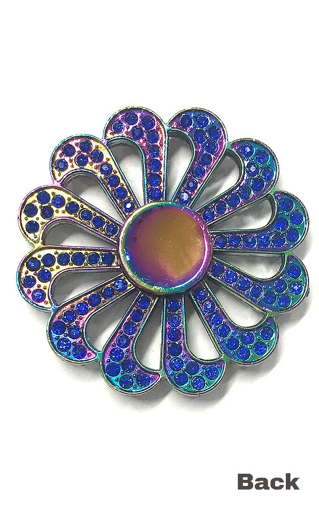 T01-44 Blue Red Stone Fidget Spinner with Case