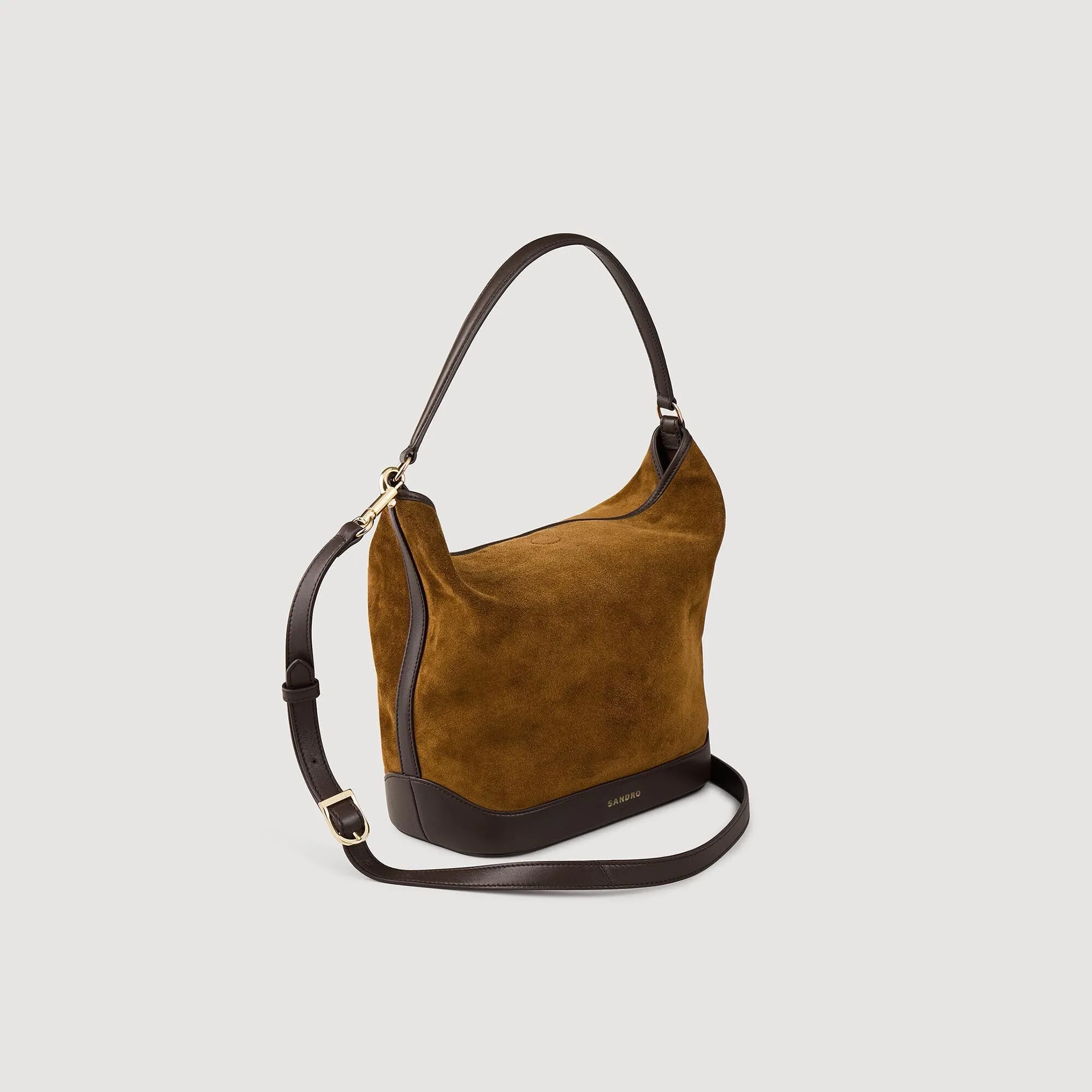 Tangoso Suede And Leather Bucket Bag Tangoso Camel