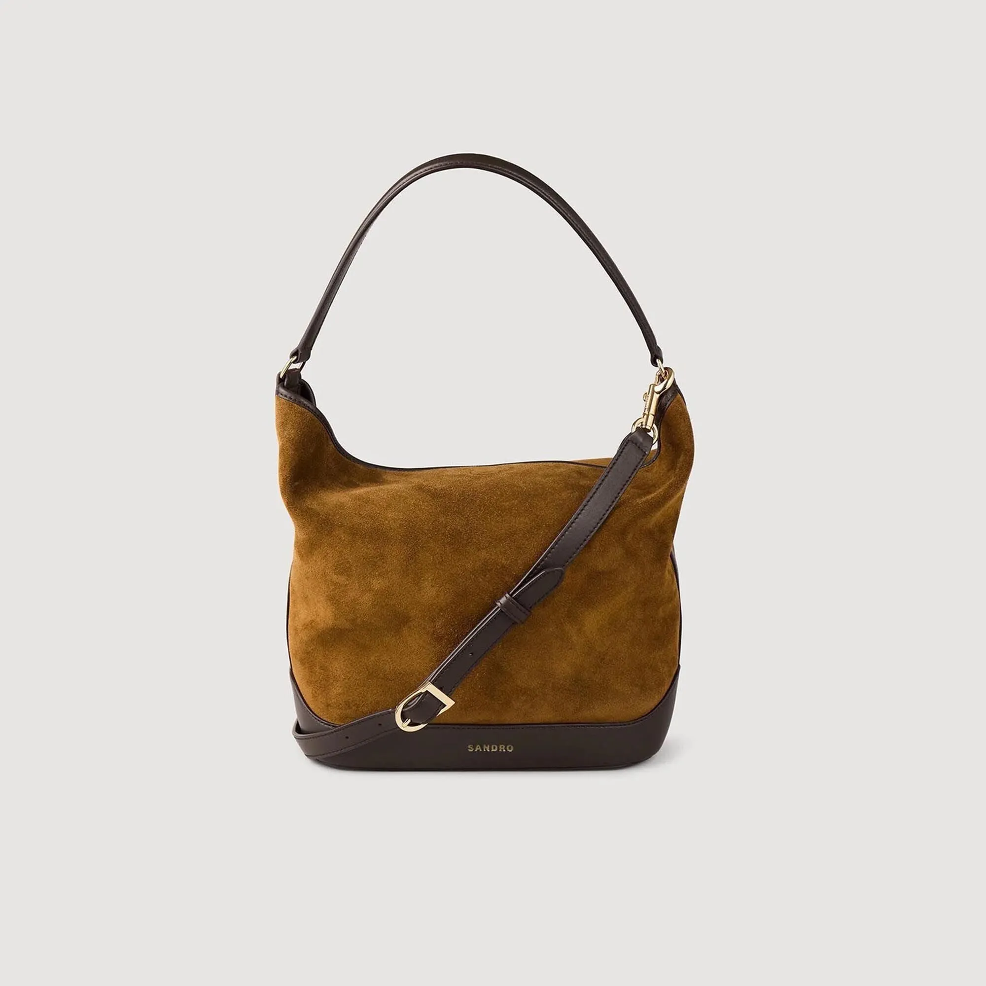 Tangoso Suede And Leather Bucket Bag Tangoso Camel