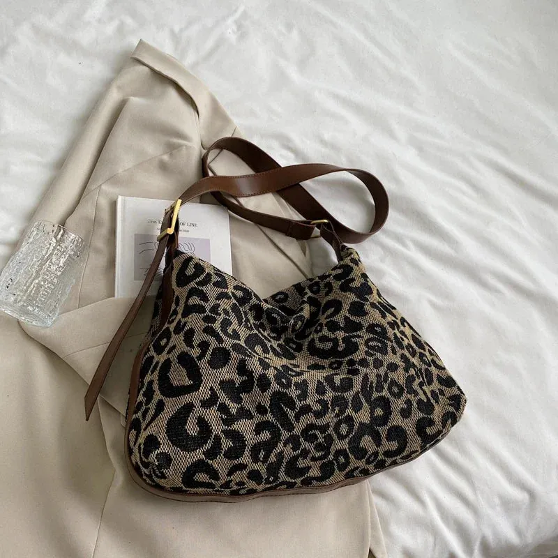 TAVIMART  -  Shoulder Bags for Women Personality Trendy Leopard Y2k Aesthetic Casual Handbags Harajuku All Match Crossbody  High-capacity