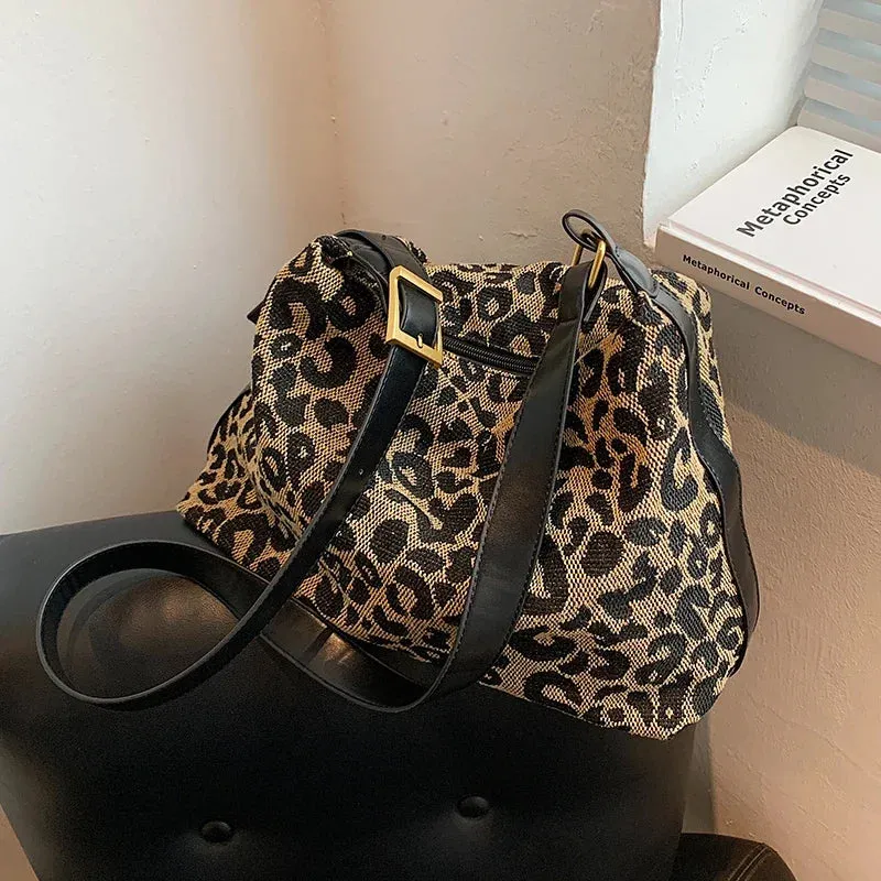 TAVIMART  -  Shoulder Bags for Women Personality Trendy Leopard Y2k Aesthetic Casual Handbags Harajuku All Match Crossbody  High-capacity