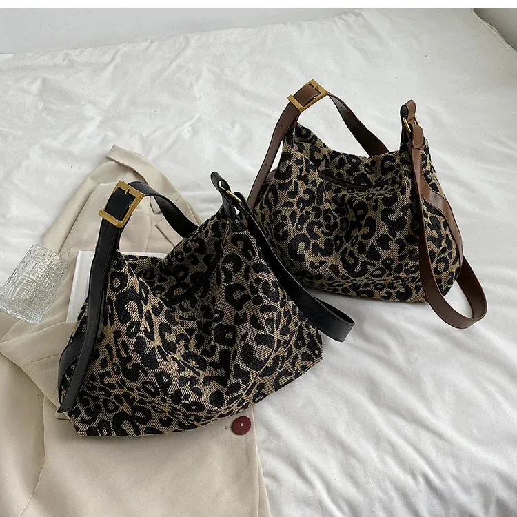 TAVIMART  -  Shoulder Bags for Women Personality Trendy Leopard Y2k Aesthetic Casual Handbags Harajuku All Match Crossbody  High-capacity