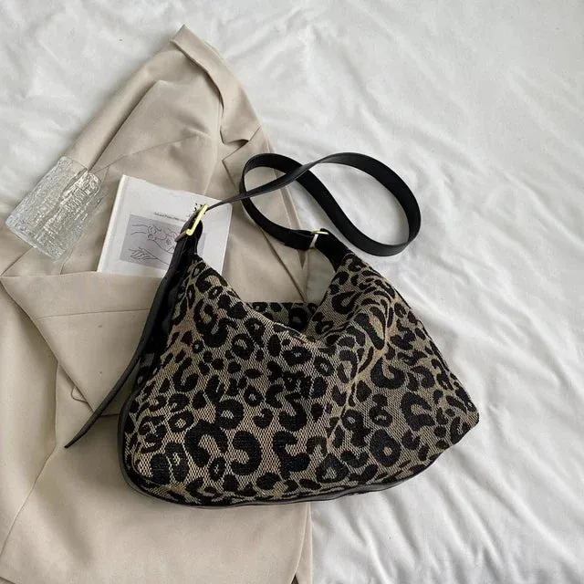 TAVIMART  -  Shoulder Bags for Women Personality Trendy Leopard Y2k Aesthetic Casual Handbags Harajuku All Match Crossbody  High-capacity