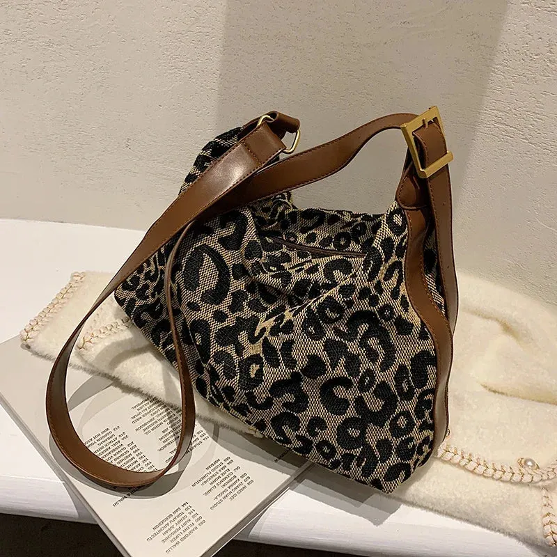 TAVIMART  -  Shoulder Bags for Women Personality Trendy Leopard Y2k Aesthetic Casual Handbags Harajuku All Match Crossbody  High-capacity