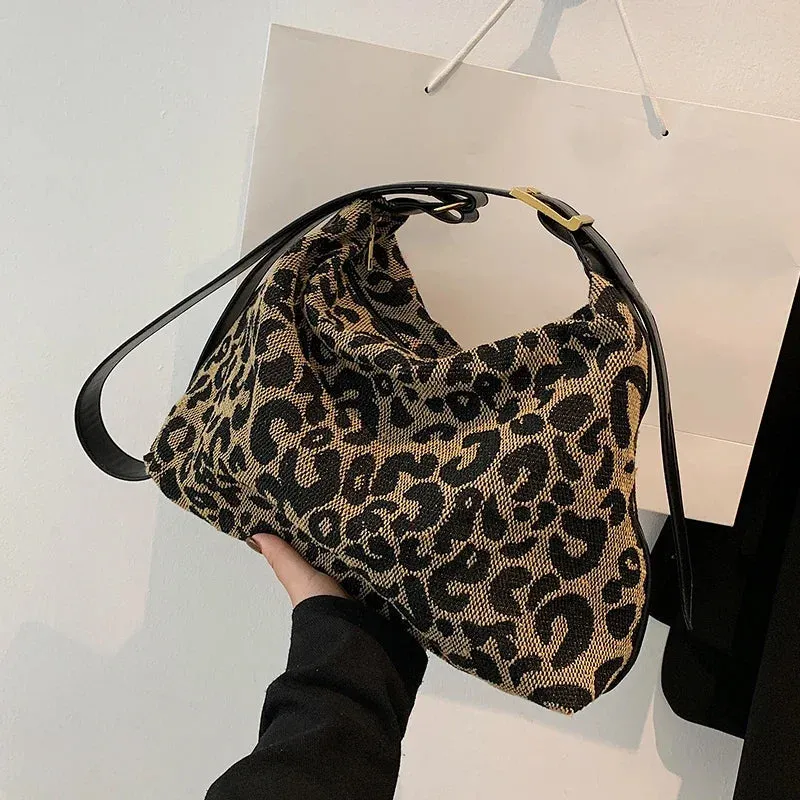 TAVIMART  -  Shoulder Bags for Women Personality Trendy Leopard Y2k Aesthetic Casual Handbags Harajuku All Match Crossbody  High-capacity
