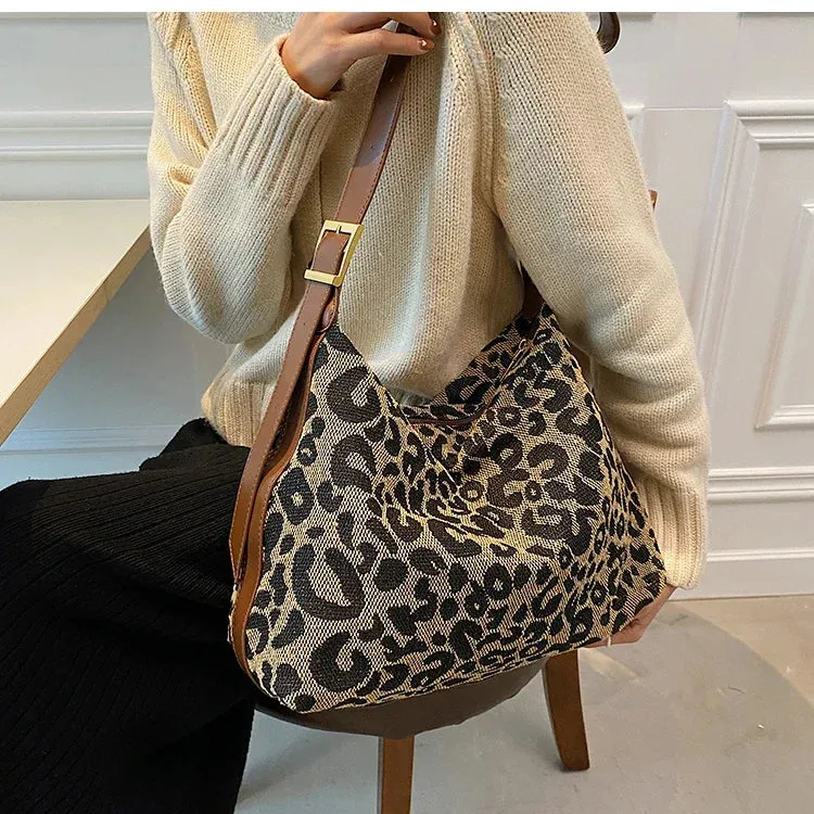 TAVIMART  -  Shoulder Bags for Women Personality Trendy Leopard Y2k Aesthetic Casual Handbags Harajuku All Match Crossbody  High-capacity