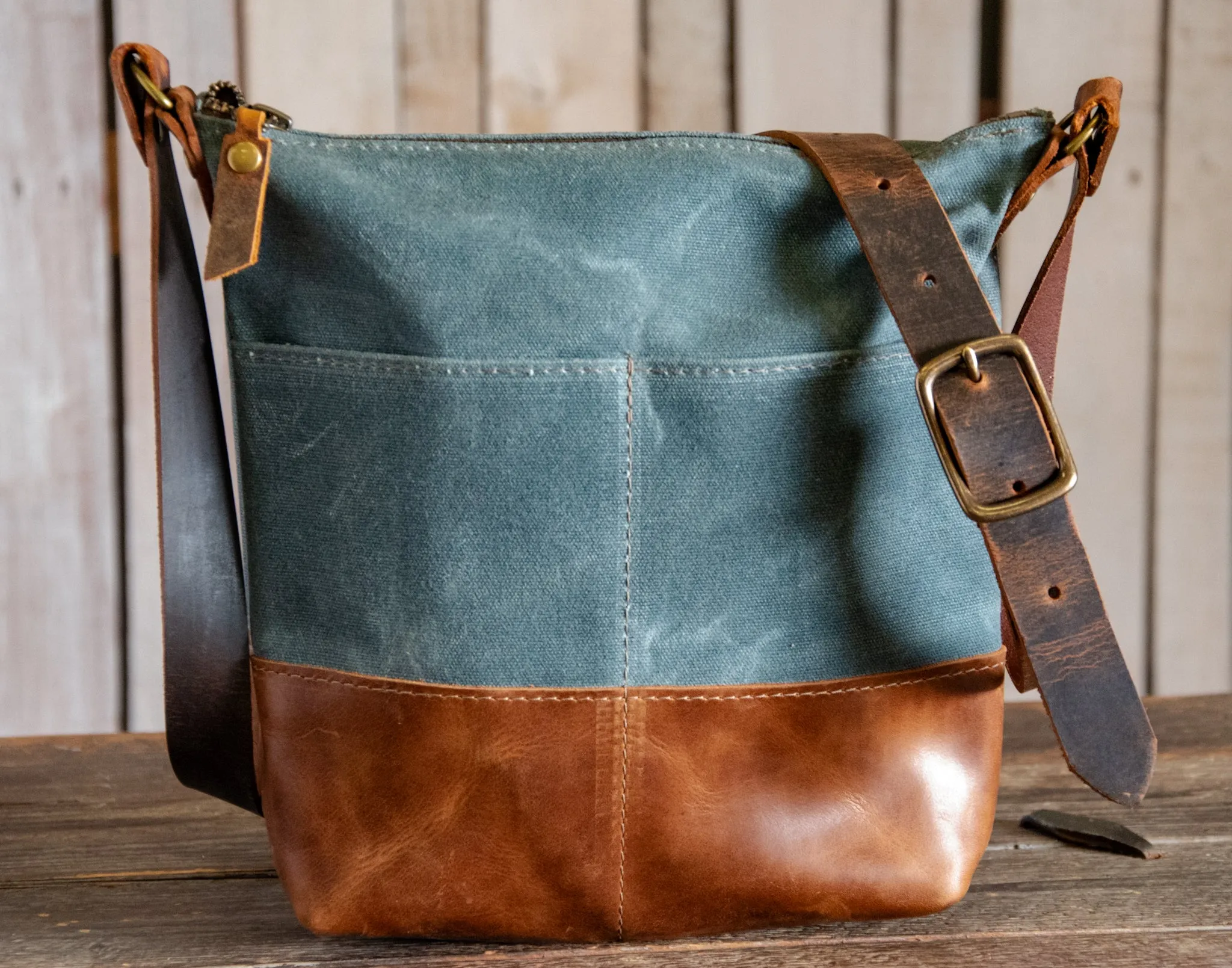 The MINI ML tote! | Waxed Canvas and leather tote bag | Small Crossbody Bags