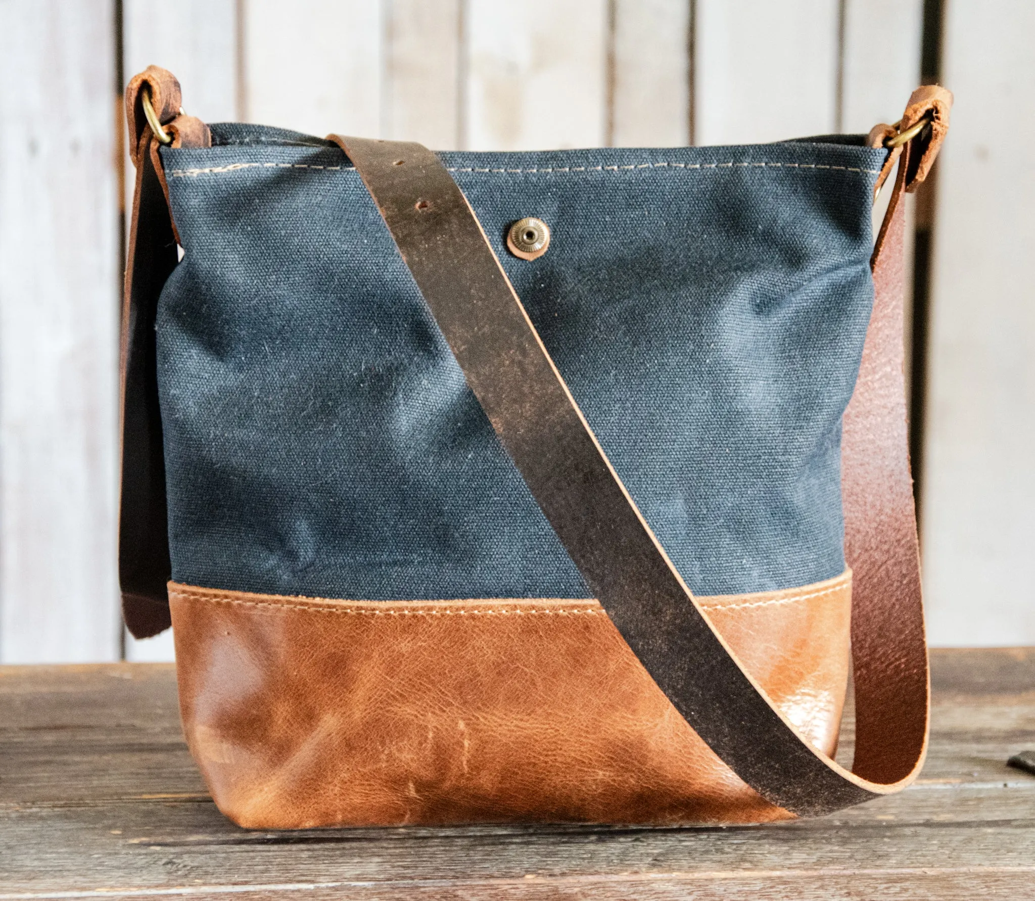 The MINI ML tote! | Waxed Canvas and leather tote bag | Small Crossbody Bags