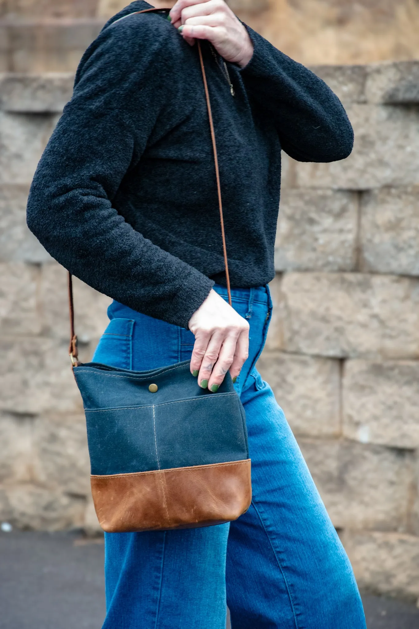 The MINI ML tote! | Waxed Canvas and leather tote bag | Small Crossbody Bags
