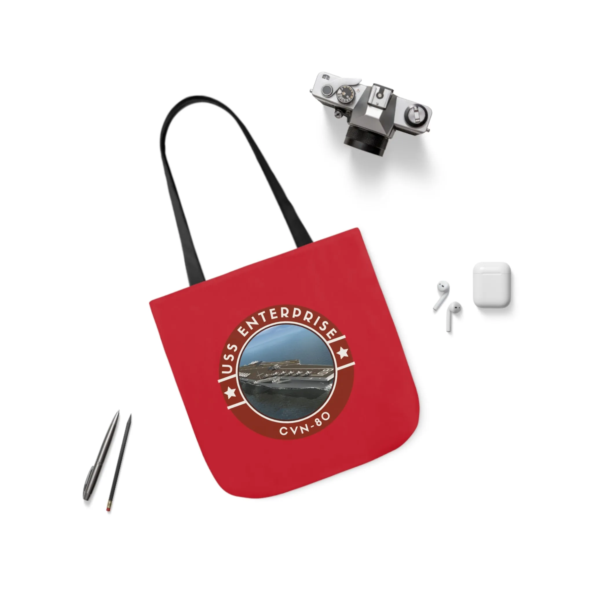 USS Enterprise CNV-80 United States Ships pod Polyester Canvas Tote Bag (AOP)