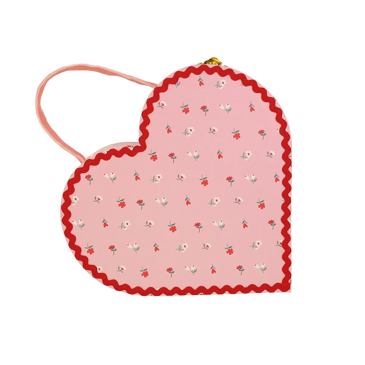 Vintage Rose Heart Suitcases, Set of 2