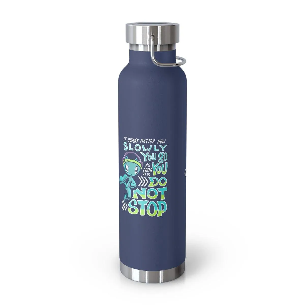 Water Bottle: Go Slowly, Do Not Stop - Running - Skoshie the Cat (22 oz)