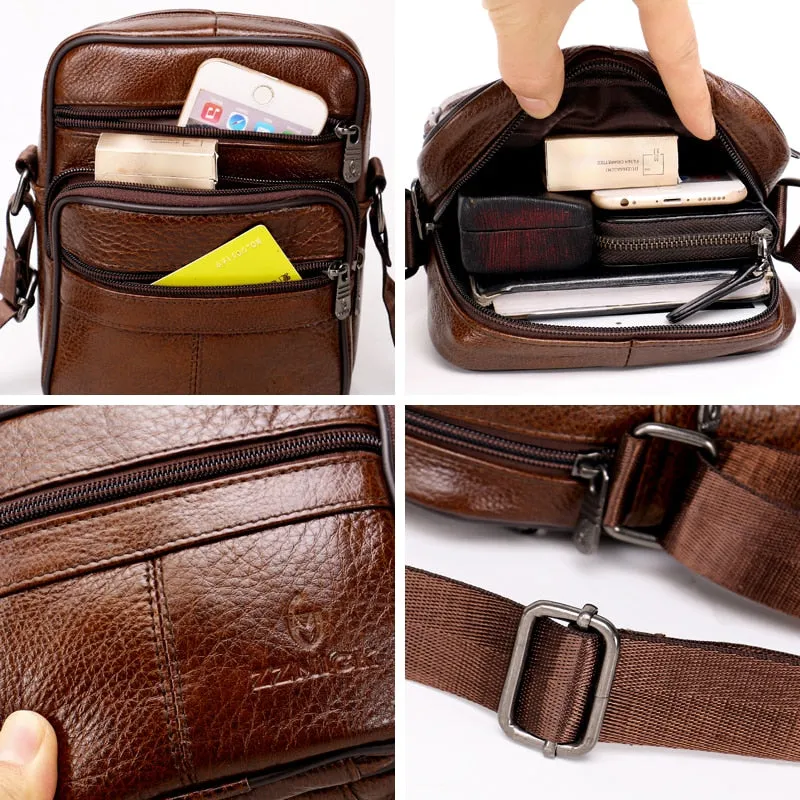 West Louis Genuine Leather Crossbody Men Messenger Bag