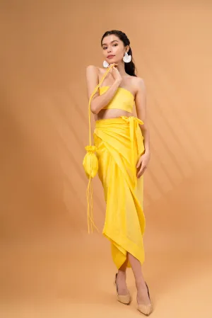Whimsical Yellow Satin Bag