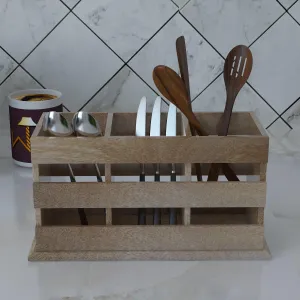 Wooden Twist Besteck 3 Compartments Cutlery Holder