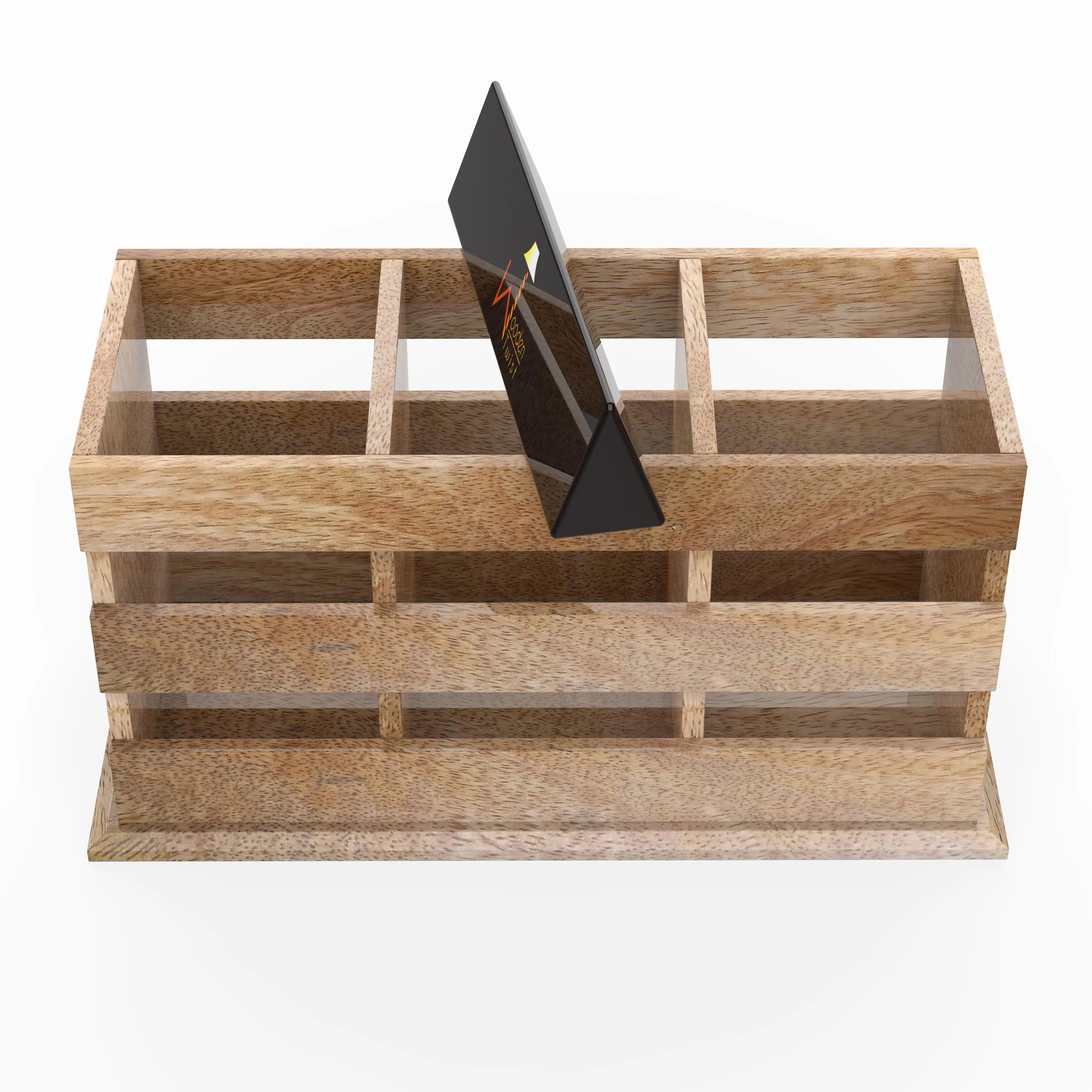Wooden Twist Besteck 3 Compartments Cutlery Holder